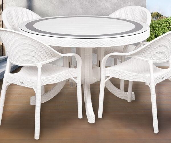 Bambu Q120 Camlı Masa Takımı