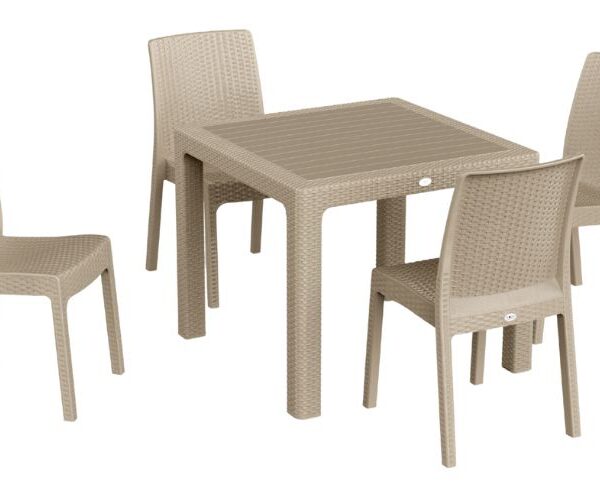 Lilyum 90X90 Camsız Masa Takımı