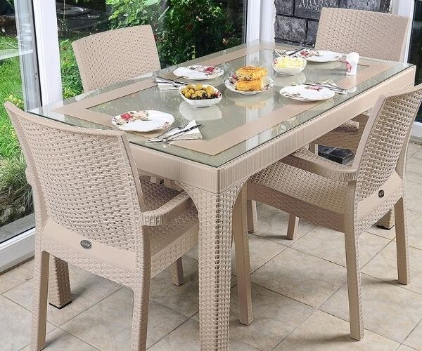 Markiz 80X140 Camlı Masa Takımı