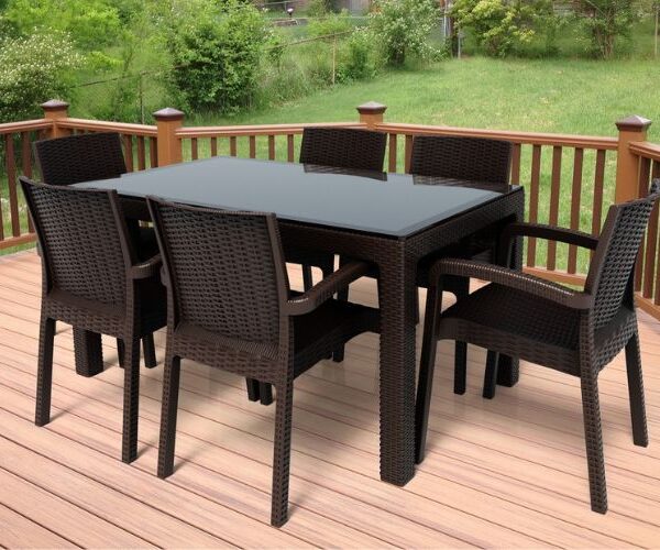 Trend Lüx Camlı 90X150 Masa Takımı