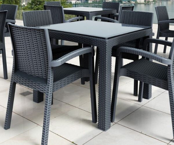 TREND LÜX CAMLI 90X90 MASA TAKIMI